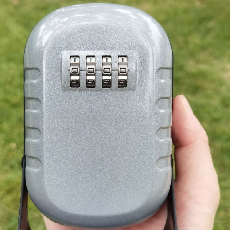 Home Security Key Box - Wall-Mounted Metal Key Box Outdoor Password
