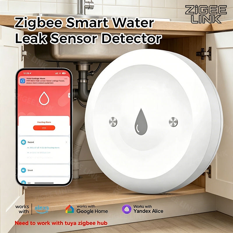 Home Security Monitoring - Zigbee3.0 Smart Water Leak Sensor Smart