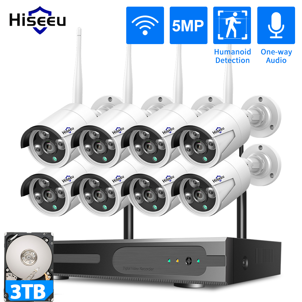 Home Security Cameras Wireless - Hiseeu 3/5/8MP WiFi CCTV Camera Security