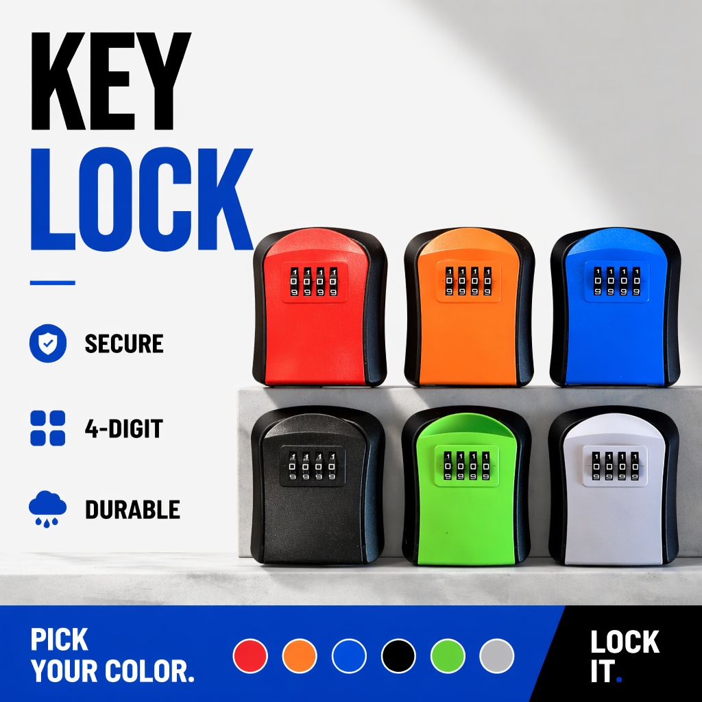 Home Security Key Box - Wall Mount Waterproof Key Storage Box