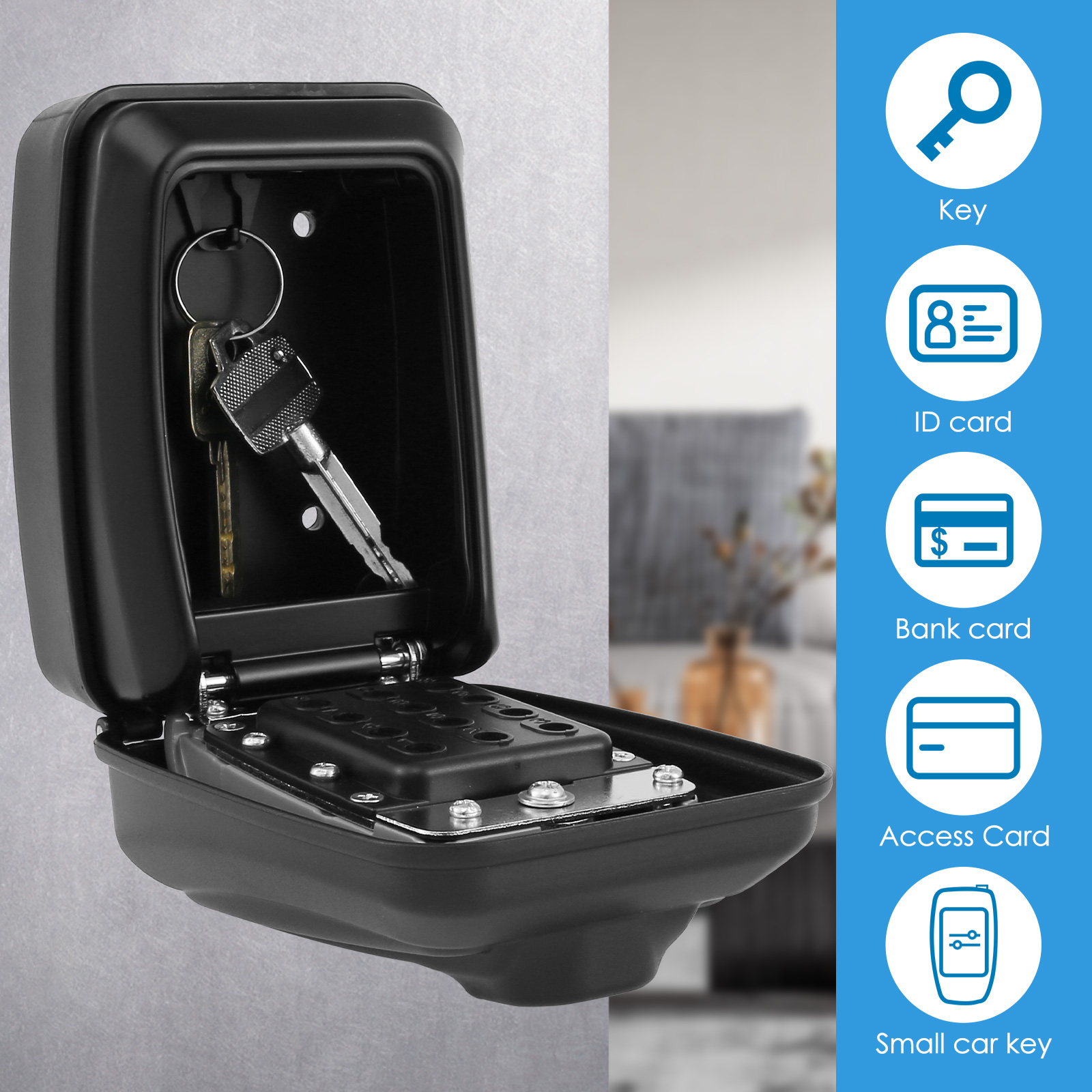 Key Lock Box Wall-Mount Secret - Home Security Key Box review and price