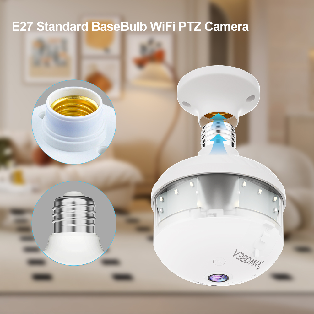 4MP WIFI E27 Bulb V380 Pro Sec - Home Security Camera review and price