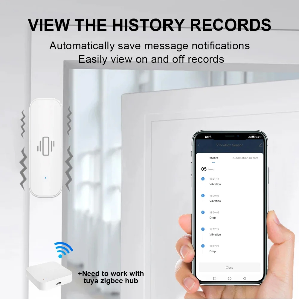 Smart ZigBee Vibration Sensor  - Home Security Monitoring review and price