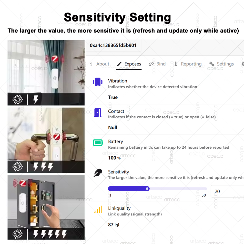 ZigBee Smart Vibration Sensor  - Home Security Monitoring review and price