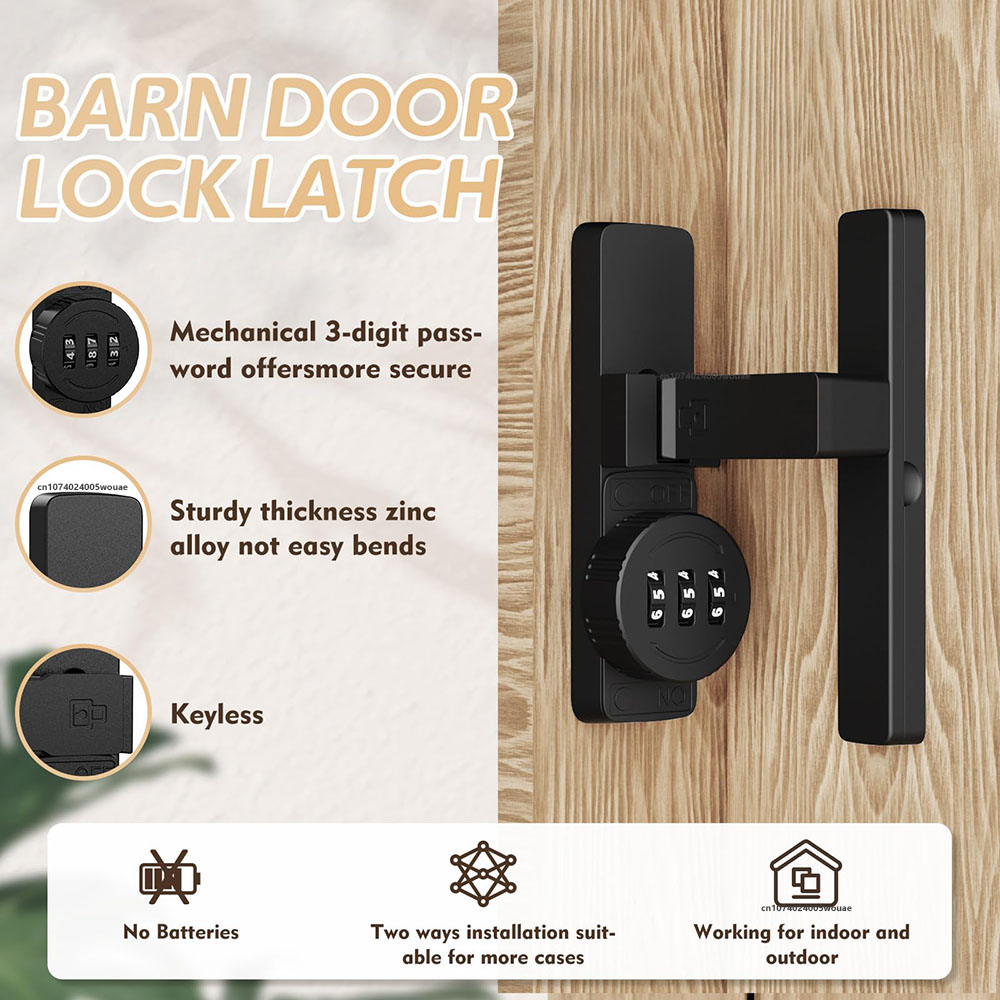 Security Barn Door Lock 3-Digi - Home Security For Doors review and price