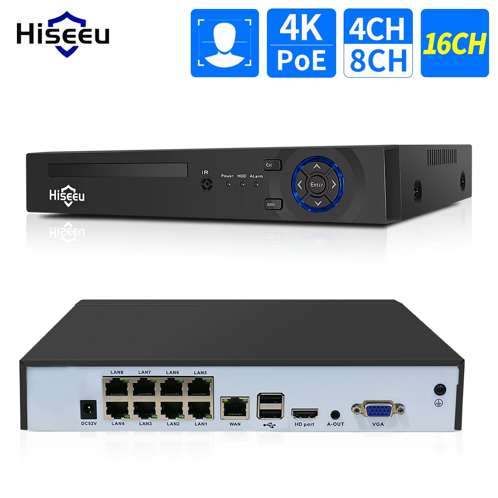 Hiseeu 4CH 10CH 16CH 4K 8MP 5M - Home Security Camera review and price