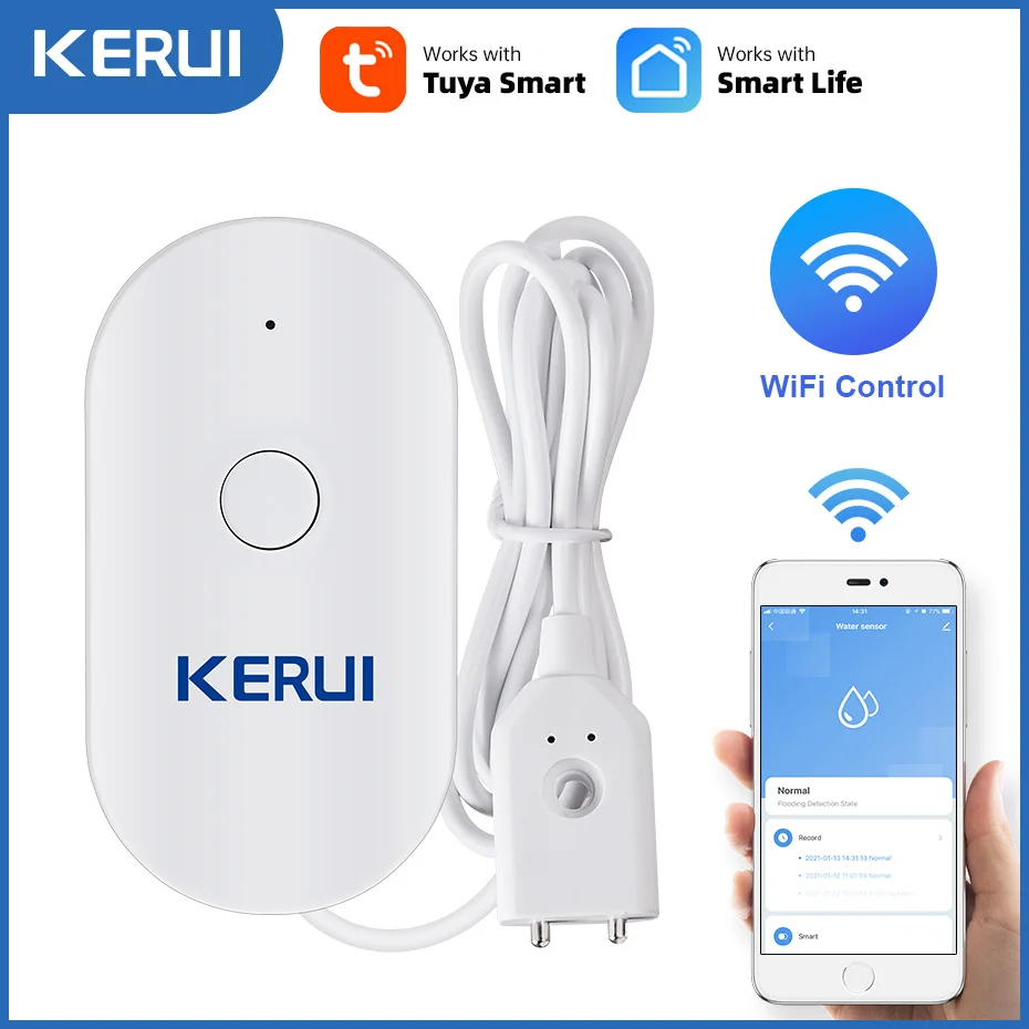 KERUI WiFi Water Sensor Smart  - Home Security Monitoring review and price