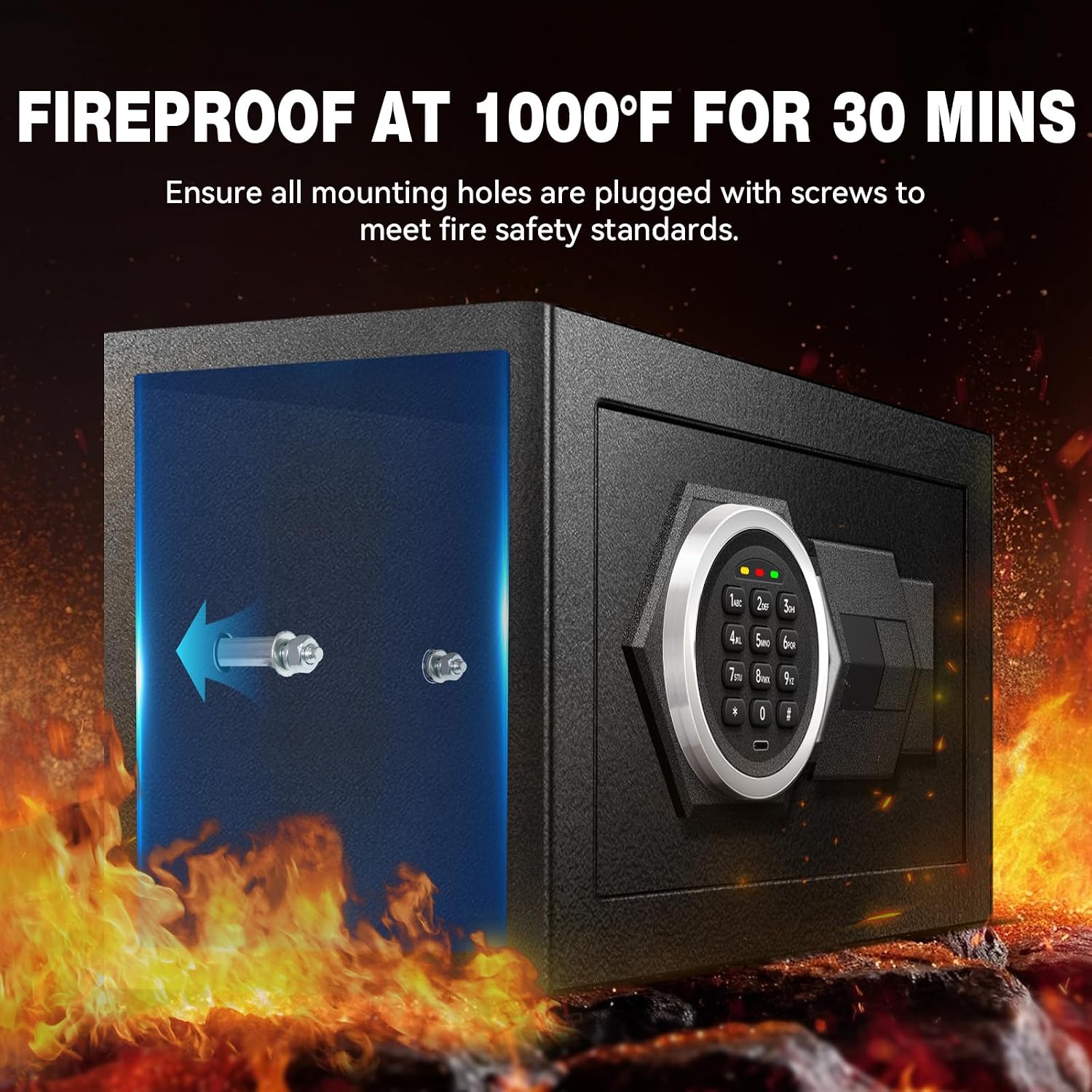 Fireproof Home Safe Box- Steel - Home Security Key Box review and price