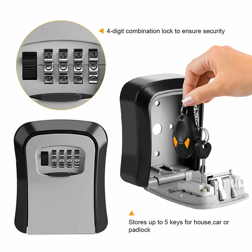 Wall Mount Key Lock Box 4 Digi - Home Security Key Box review and price
