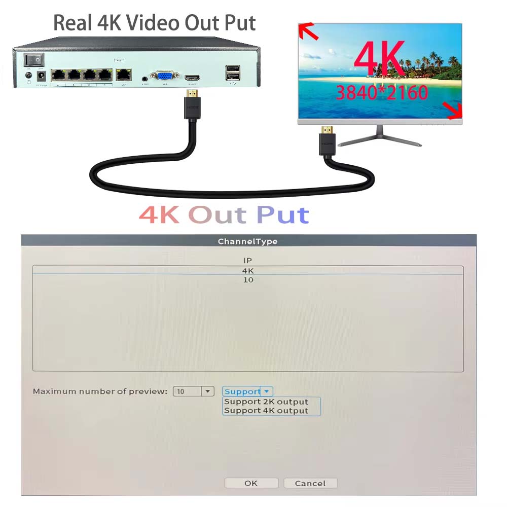 4K 10CH NVR 4/8Port POE For 8M - Home Security Camera review and price