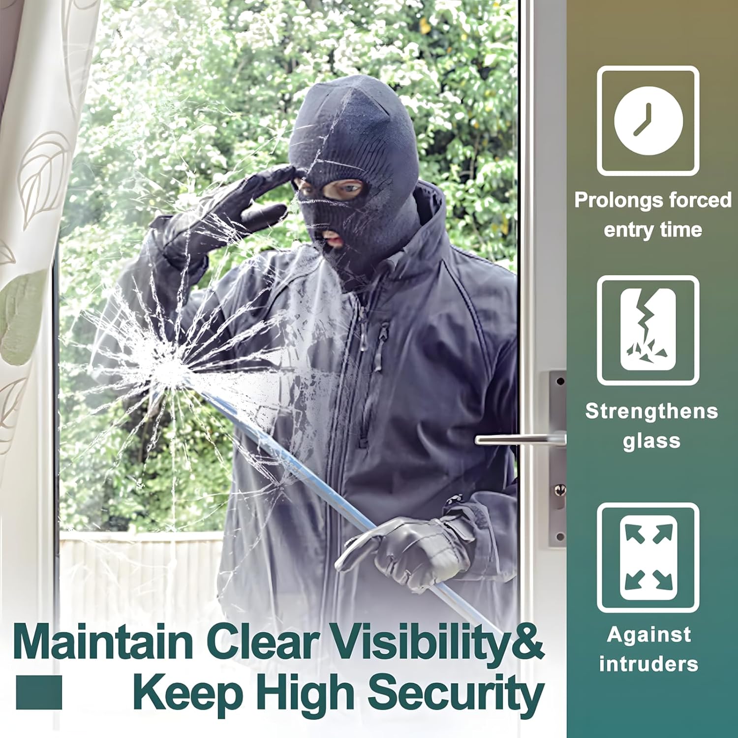 Clear Security and Safety Wind - Home Security Film For Windows review and price
