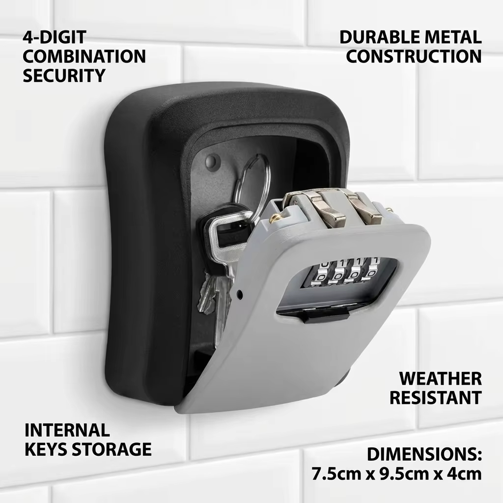 Wall Mount Key Lock Box 4 Digi - Home Security Key Box review and price